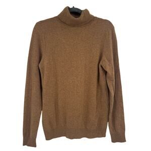 *FLAW* Charter Club Cashmere Luxury Womens Medium Brown Turtleneck Knit Sweater